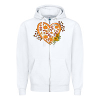 White Western Autumn Heart Zipper Hoodie - FaDigitalArtStudio