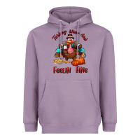 Lavender turkey wine and feelin fine Heavyweight Hoodie - BundleAndBundleShop