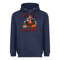 Navy turkey wine and feelin fine Heavyweight Hoodie - BundleAndBundleShop
