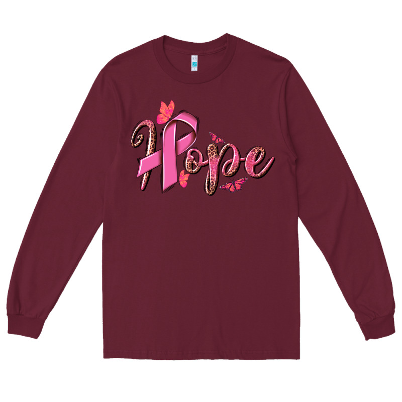 Hope Breast Cancer Long Sleeve Tee by NancyCooperArtShop | Teevron