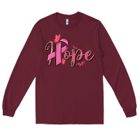 Burgundy hope breast cancer Long Sleeve Tee - NancyCooperArtShop