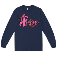 Navy hope breast cancer Long Sleeve Tee - NancyCooperArtShop