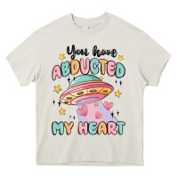 Cream you have abducted my heart Heavy Core Tee - MaliasSmallBusiness