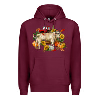 Burgundy Fall charolais bull Premium Hoodie - RanaPortraitStore