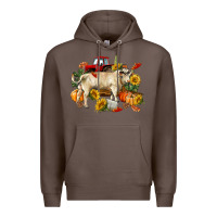 Coffee Fall charolais bull Premium Hoodie - RanaPortraitStore