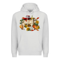 Dove Grey Fall charolais bull Premium Hoodie - RanaPortraitStore