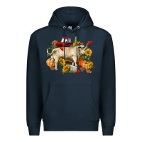 Navy Fall charolais bull Premium Hoodie - RanaPortraitStore