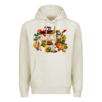 Oatmeal Heather Fall charolais bull Premium Hoodie - RanaPortraitStore