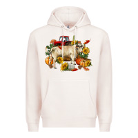 Pale Pink Fall charolais bull Premium Hoodie - RanaPortraitStore