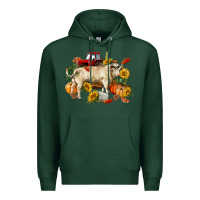 Sports Green Fall charolais bull Premium Hoodie - RanaPortraitStore
