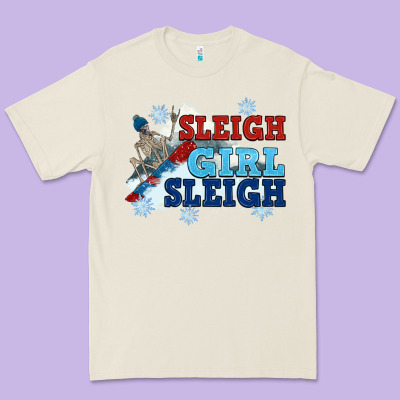 Winter Sleigh Girl Sleigh Premium Tee Designed By Nancycooperartshop