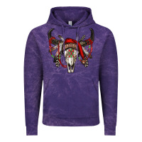 Cloud Purple Western Christmas Bull Skull Vintage Hoodie - RanaPortraitStore