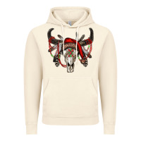 Vintage Artic Western Christmas Bull Skull Vintage Hoodie - RanaPortraitStore