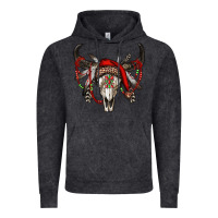 Vintage Black Western Christmas Bull Skull Vintage Hoodie - RanaPortraitStore