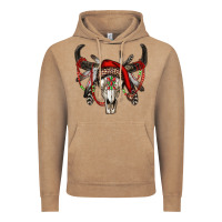 Vintage Coffee Western Christmas Bull Skull Vintage Hoodie - RanaPortraitStore