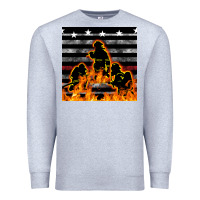 Heather Grey american firefighters seamless pattern Premium Sweatshirt - BundleAndBundleShop