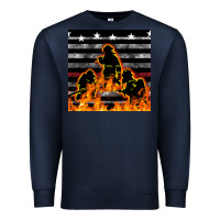 Navy american firefighters seamless pattern Premium Sweatshirt - BundleAndBundleShop