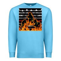 Ocean Blue american firefighters seamless pattern Premium Sweatshirt - BundleAndBundleShop