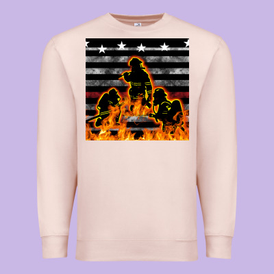 American Firefighters Seamless Pattern Premium Sweatshirt Designed By Bundleandbundleshop