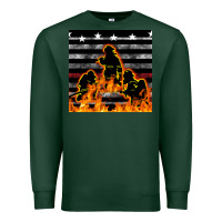 Sports Green american firefighters seamless pattern Premium Sweatshirt - BundleAndBundleShop