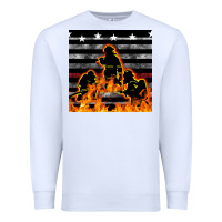 White american firefighters seamless pattern Premium Sweatshirt - BundleAndBundleShop