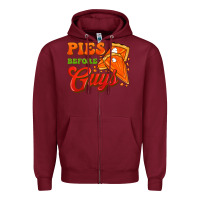 Burgundy Pies Before Guys Zipper Hoodie - FaDigitalArtStudio