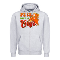 Heather Grey Pies Before Guys Zipper Hoodie - FaDigitalArtStudio