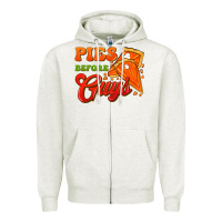 Oatmeal Heather Pies Before Guys Zipper Hoodie - FaDigitalArtStudio
