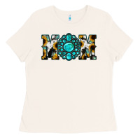 Bone Sunflower Cowhide Turquoise Gemstone Mom Ladies Tee - Jasminsmagicworld