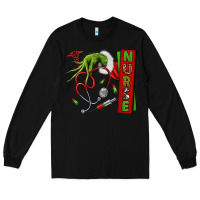 Black Christmas Character Long Sleeve Tee - NancyCooperArtShop