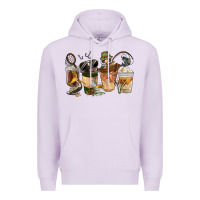 Lilac Fishing Coffee Cups Premium Hoodie - FaDigitalArtStudio