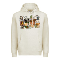 Oatmeal Heather Fishing Coffee Cups Premium Hoodie - FaDigitalArtStudio