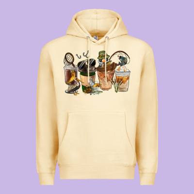 Fishing Coffee Cups Premium Hoodie Designed By Fadigitalartstudio