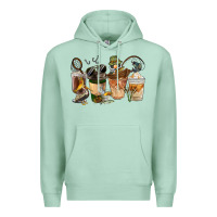 Seafoam Fishing Coffee Cups Premium Hoodie - FaDigitalArtStudio