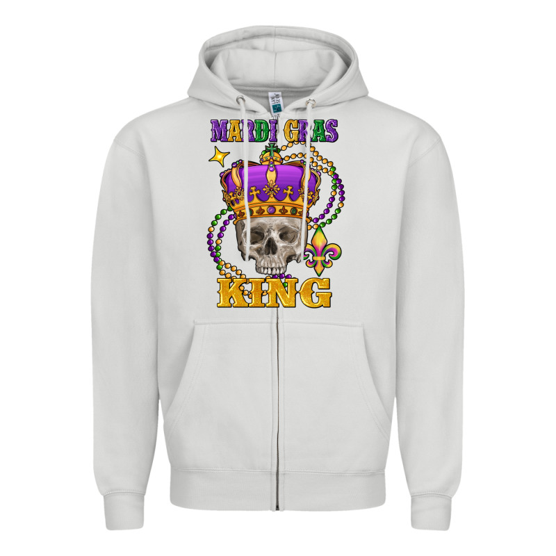 Skull Mardi Gras King Zipper Hoodie by FaDigitalArtStudio | Teevron