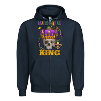 Navy Skull Mardi Gras king Zipper Hoodie - FaDigitalArtStudio