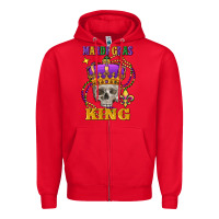 Red Skull Mardi Gras king Zipper Hoodie - FaDigitalArtStudio