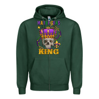 Sports Green Skull Mardi Gras king Zipper Hoodie - FaDigitalArtStudio