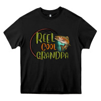 Black reel cool  grandpa Heavy Core Tee - MaliasSmallBusiness
