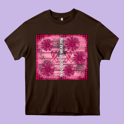 In October We Wear Pink Heavy Core Tee Designed By Adodesignshop