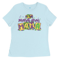Baby Blue mardi gras mama Ladies Tee - MaliasSmallBusiness