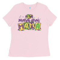 Bubblegum Pink mardi gras mama Ladies Tee - MaliasSmallBusiness