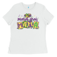 White mardi gras mama Ladies Tee - MaliasSmallBusiness