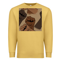 Antique Gold melanin raised fist seamless pattern Premium Sweatshirt - BundleAndBundleShop