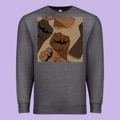 Melanin Raised Fist Seamless Pattern Premium Sweatshirt Designed By Bundleandbundleshop