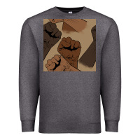 Charcoal Heather melanin raised fist seamless pattern Premium Sweatshirt - BundleAndBundleShop