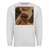 Dove Grey melanin raised fist seamless pattern Premium Sweatshirt - BundleAndBundleShop