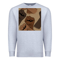 Heather Grey melanin raised fist seamless pattern Premium Sweatshirt - BundleAndBundleShop