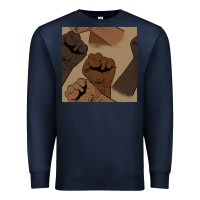Navy melanin raised fist seamless pattern Premium Sweatshirt - BundleAndBundleShop