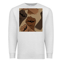 Oatmeal Heather melanin raised fist seamless pattern Premium Sweatshirt - BundleAndBundleShop